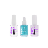 NailTek Nail Rescue System with Hydrate, Renew cuticle oil, and Strengthen treatments for intensive nail repair.